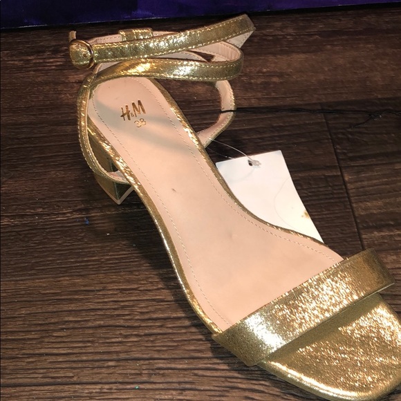 Gold Heeled Sandals - Picture 2 of 3